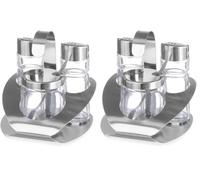 HENDI set 3 pièces condiments - sel - poivre - moutarde (Lot de 2)