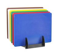 Hendi Set de 6 planches à découper HACCP avec support – lisse, 6 couleurs, 450×300×10 mm