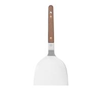 HENDI Spatule Teppanyaki, manche en bois de noyer, retourneur d'hamburger, d'oeufs, grattoir à aliments pour grill, barbecue, spatule de cuisine, plancha, 240x105mm, acier inoxydable