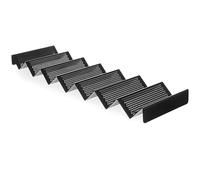 HENDI Support perforé pour petits pains, présentoir en aluminium noir, capacité 7 pièces, 580x170x(H)40mm