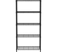 Hendi système d'étagères noir mat avec 5 étagères 910x455x1830mm