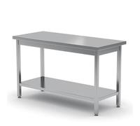 HENDI Table de Travail Robuste avec étagère, à Monter soi-même, Pieds réglables, Zone de Travail à 360 °, pour Restaurant, Bar, Cuisine, 1200 x 600 x 850 mm, Acier Inoxydable