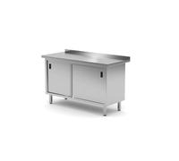 HENDI Table murale, Armoire à portes coulissantes - Soudée, Profi Line, 1400x600x(H)850mm