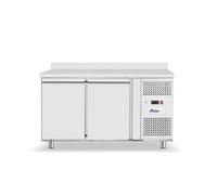 HENDI Table réfrigérée Arktic 2 portes avec 2 étagères réglables pour GN 1/1, -2/8°C, 280 L, dégivrage automatique, affichage digital, 230V/250W, 1360x700x(H) 850 mm, acier inoxydable