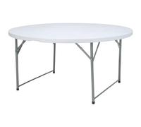 HENDI Table Ronde Pliante pour Buffet, AmerBox, sans Montage, Robuste et légère, pour événements, banquets et Service de Restauration, Ø1500x(H) 740mm, polyéthylène Haute densité (HDPE)