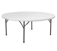 HENDI Table ronde pliante pour buffet, sans montage, robuste et légère, pour événements, banquets et service de restauration, ø1800x(H)740mm, polyéthylène haute densité (PEHD)