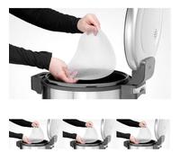 HENDI Tapis en silicone, antiadhésif, tapis vapeur, rond, pour cuiseurs à riz, pour HENDI Cuiseur à riz 240403, Ø29cm (Lot de 4)