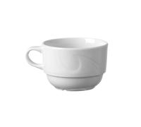 HENDI Tasse à cappuccino avec bords renforcés, 230 ml, ø85 mm, porcelaine blanche