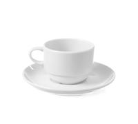 HENDI Tasse à cappuccino avec bords renforcés, 230 ml, ø90 mm, porcelaine blanche