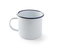 Hendi Mug émaillé blanc, bord bleu, 0,52 L, ø100×90 mm