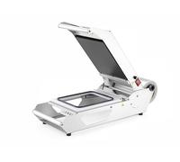 HENDI Thermoscelleuse de barquettes, compact, universel, pour sceller les aliments frais, incl. 1 matrice en PE pour sceller des barquettes alimentaires de 227x178mm, 230V, 700W, acier inoxydable