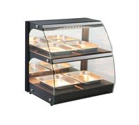 HENDI Vitrine de maintien au chaud avec chauffage à quartz 2 présentoirs