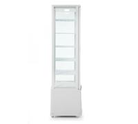 HENDI Vitrine de présentation réfrigérée, dégivrage automatique, système anti-buée, 5 étagères réglables, éclairage LED, 270L, 0 à 6°C, 230V, 290W, 556x526x(H) 1913mm, ABS, blanc