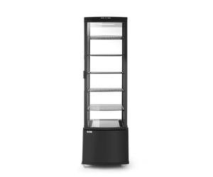 HENDI Vitrine de présentation réfrigérée, dégivrage automatique, système anti-buée, 5 étagères réglables, éclairage LED, 270L, 0 à 6°C, 230V, 290W, 556x526x(H) 1913mm, ABS, noir