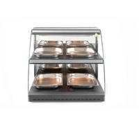 HENDI Vitrine de maintien au chaud avec chauffage à quartz 2 présentoirs