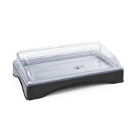 HENDI Vitrine réfrigérant de présentation, vitrine de Buffet, ensemble de vitrine de présentation avec plateau GN 1/1, couvercle transparent et bloc réfrigérant, 555x357x(h)175 mm, ABS, PC, Inox