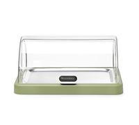 HENDI Vitrine réfrigérée de présentation avec couvercle coulissant roll-top Duo UNIQ, ensemble avec plateau inox, 2 blocs réfrigérants, 460x355x(H)220mm, ABS et PET transparent, vert