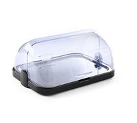 HENDI Vitrine réfrigérée de présentation avec couvercle coulissant roll-top, ensemble avec plateau inox et 2 blocs réfrigérants, 440x320x(H)205mm, noir, ABS, SAN