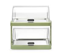HENDI Vitrine réfrigérée double de présentation avec couvercles coulissants roll-top Duo UNIQ, ensemble avec plateaux inox, blocs réfrigérants, 480x355x(H)480mm, ABS et PET transparent, vert