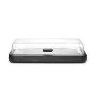 HENDI Vitrine réfrigérée UNIQ avec couvercle relevable en ABS, ensemble avec plateau inox GN 1/1, bloc réfrigérant, 593x389x(H)147mm, polypropylène, noir