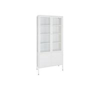 HENDRA - Vitirne 4 Portes Verre et Acier Blanc -