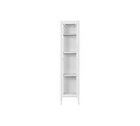 HENDRA - Vitrine 1 Portes Verre et Métal Blanc H180cm -
