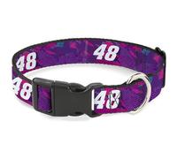 Hendrick Motorsports Collier pour Chien avec Boucle en Plastique, Alex Bowman #48 Car Scheme Violet, Rose, Blanc, 21,6 à 30,5 cm de Large