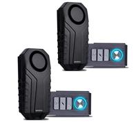 HENDUN Système d'alarme pour vélo - Alarme améliorée - Avec télécommande - Étanche - 110 décibels - Super fort - Pour bagages, scooters, scooters électriques, motos, portes et fenêtres (lot de 2)
