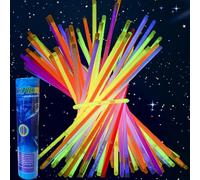 HenfuME 100 PièCes Kids Lightstick,Baton Lumineux Fluorescent, Bracelet Fluorescent Lumineux Avec Connecteurs,Accessoire Fluo ,Fluo Pastel Pour Anniversaires,Festival,Fournitures De FêTe Sombre.