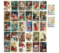 HenfuME 30 Carte de Noël, Carte Joyeux Noel,Carte Cadeau Noel, Carte de Noël et de Voeux, Rétro Carte de Noël Carte Postale à Offrir à Noël pour Parents Amis Collègues Voisins Professeur