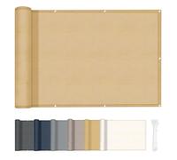 HENG FENG Brise Vue Balcon 50x500cm,160g/㎡ PES Imperméable, Cache Balcon Protection de la Vie Privée, Anti-UV, Résistant au Vent, avec Attaches de Câble,Sable (Personnalisable)