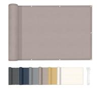 HENG FENG Brise Vue Balcon 70x100cm,160g/㎡ PES Imperméable, Cache Balcon Protection de la Vie Privée, Anti-UV, Résistant au Vent, avec Attaches de Câble,Taupe