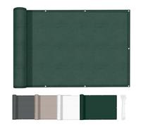 HENG FENG Brise Vue Balcon 90x400cm pour la Vie privée, Vert foncé | Toile de brise vue imperméable En tissu PES,95% Protection UV,Cache Balcon attaches incluses pour jardin,terrasse,balcon