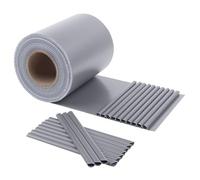 HENG FENG Brise-Vue en PVC pour Clôtures à Barreaux Doubles 35m x 19cm,Rouleau de 450g/m²,Protection Visuelle et Pare-Vent,Résistant aux UV et aux Intempéries,avec 20 Clips de Fixation (Gris)