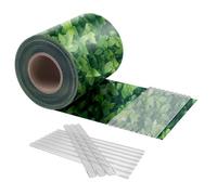 HENG FENG Brise-Vue pour Clôture Double Barreaux 35m x 19cm - Rouleau PVC Renforcé 450g/m² - Résistant UV et Intempéries - Protection Visuelle Totale - Inclus 20 Clips (Vert Feuillage)