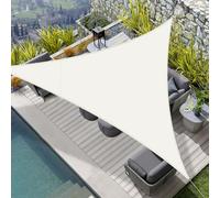 HENG FENG Voile d'ombrage Imperméable Triangulaire 3x3x3m PES Toile Ombrage Auvent Protection des Rayons UV pour Extérieur Jardin Terrass Balcon Couleur Beige