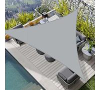 HENG FENG Voile d'ombrage Imperméable Triangulaire 4x4x4m PES Toile Ombrage Auvent Protection des Rayons UV pour Extérieur Jardin Terrass Balcon Couleur Gris
