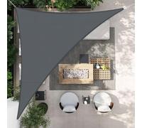 HENG FENG Voile d'ombrage Imperméable Triangulaire 5x5x7m PES Toile Ombrage Auvent Protection des Rayons UV pour Extérieur Jardin Terrass Balcon Couleur Anthracite