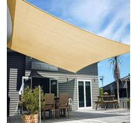 HENG FENG Voile d'ombrage Rectangulaire 2X4m HDPE Toile Ombrage Auvent Respirant Protection des Rayons UV pour Extérieur Jardin Terrass Balcon Couleur Sable