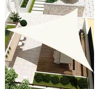 HENG FENG Voile d'ombrage Triangulaire 3x3x3m HDPE Toile Ombrage Auvent Respirant Protection des Rayons UV pour Extérieur Jardin Terrass Balcon Couleur Beige