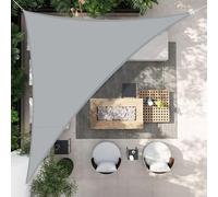HENG FENG Voile d'ombrage Triangulaire 3x3x4.25m Imperméable,Toile Ombrage 160 g/m² Protection UV 95% pour Jardin,Terrasse,Balcon,Extérieur,Cordon de Montage Inclus,Gris