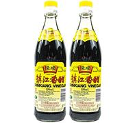 Heng Shun - Lot de 3 vinaigres noirs Chinkiang Vinegar dans une bouteille en verre de 550 ml - Vinaigre de riz chinois traditionnel (noir) idéal pour les sauces et les assaisonnements
