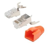 HENGBIRD 10 pièces Connecteurs RJ45 CAT 7/CAT 6A 10 Gbps, Fiches Pass-Through blindées à sertir avec contacts dorés 50μ, Connecteurs LAN pour câbles réseau AWG23 POE