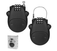 HENGBIRD 2 Pcs à 3 Chiffres Serrure à Combinaison, avec 75cm câble rétractable, verrouillage du casque Câble-antivol vélo, Léger Cadenas a Cable, Pour vélo, Scooter, Moto et Poussette