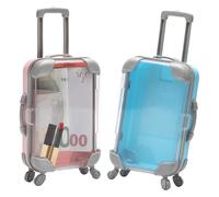 HENGBIRD 2 pcs Mini Valise, Tirelire Voyage avec roulettes et poignée, Coffret Cadeau Mini Tirelire economie de Vacances, 2 Couleurs pour Anniversaire, Mariage,Boîte de Rangement pour Bons de Voyage