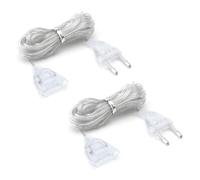 HENGBIRD 2 pièces extension cord Rallonge transparente 5m extension lead Rallonge fiche euro 220v flat wire extension lead pour les lanternes LED et l'extérieur