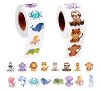 HENGBIRD 2 pièces rouleau gommettes autocollant enfant animaux marins gommettes autocollantes gommettes enfant Pour les autocollants de décoration de cadeaux Décorations de fêtes étiquettes scellées