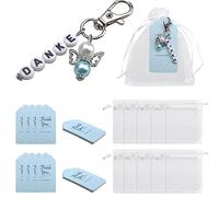 HENGBIRD 20 Pièces Ange Gardien Porte-Clés Cadeau Bapteme Pendentifs de Baptême de Mariage Remerciement Pendentifs Ange Gardien Décoration Bapteme pour Cadeau de Confirmation Communion de Noël