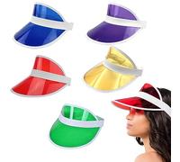 HENGBIRD 5 Pièces Viséra Unisex Colorées Neon, Transparente Pour Golf, Tennis, Poker et Battements