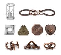 HENGBIRD 9 Pièces Casse Tete Metallique, Jeux Casse Tête Metal, Métallique Wire Set IQ Puzzle, Esprit Test Jeu Educatif Logic Jouet Classique Cadeau pour Adulte et Enfant